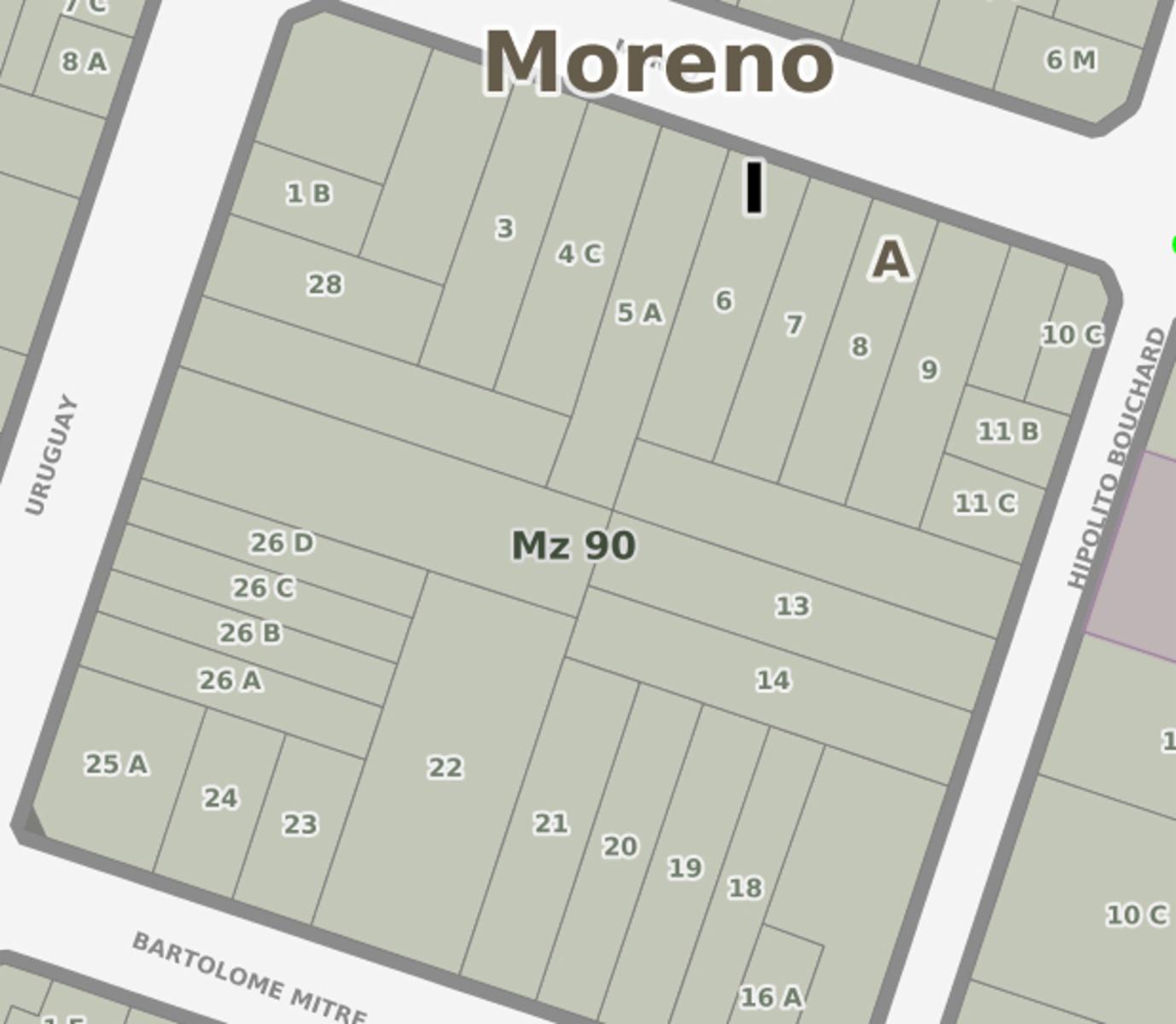 Casa antigua para refaccionar en Moreno centro sobre Lote de 9x40.