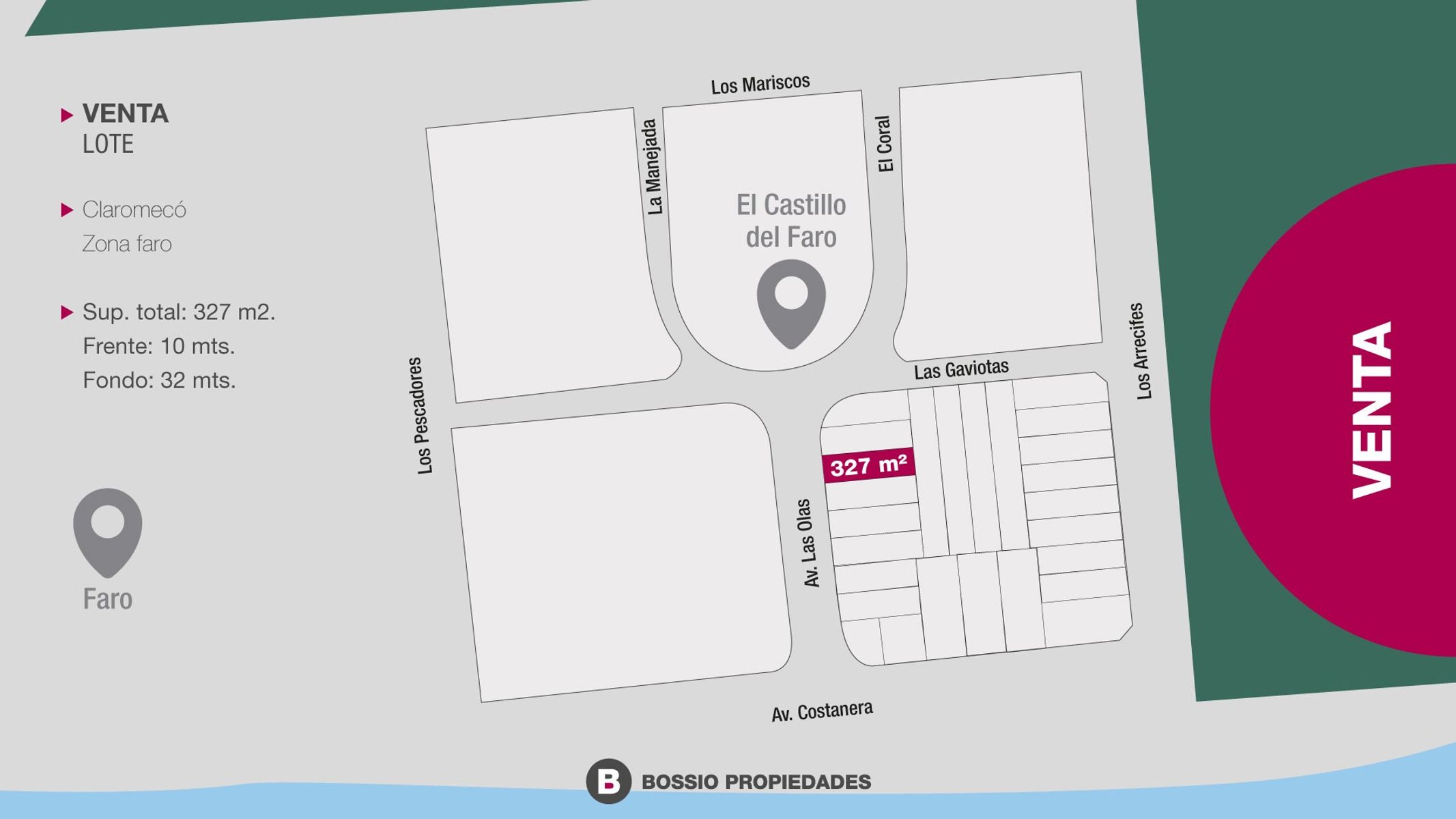 SE VENDE LOTE en CLAROMECO a METROS del MAR