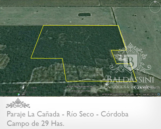 CAMPO DE 29 HAS. EN PARAJE LA CAÑADA, RÍO SECO, CÓRDOBA, REPÚBLICA ARGENTINA.
