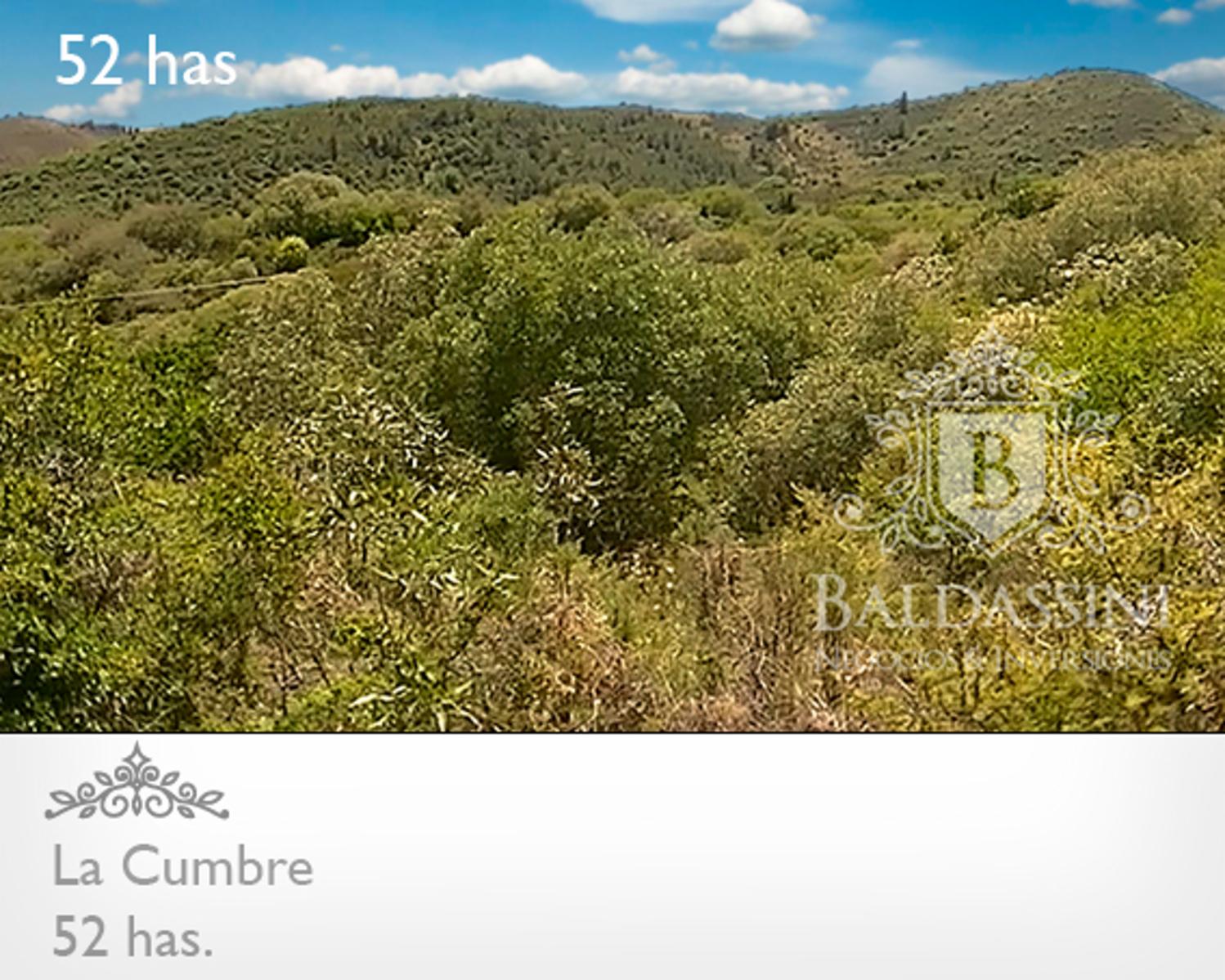 52 HAS EN LA CUMBRE  - ACCESO SOBRE CAMINO DE LOS ARTESANOS. LUZ EN CAMPO - GRAN VISTA. IDEAL PROYECTO TURÍSTICO - UN ARROYO LO ATRAVIESA - CERCA DEL VILLA NATURALEZA GOLF- 