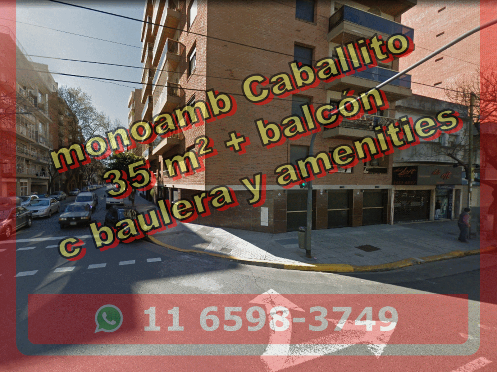 Departamento en Venta en Caballito 1 ambiente 35 m2 + balcón, c baulera y amenities - Miró 500