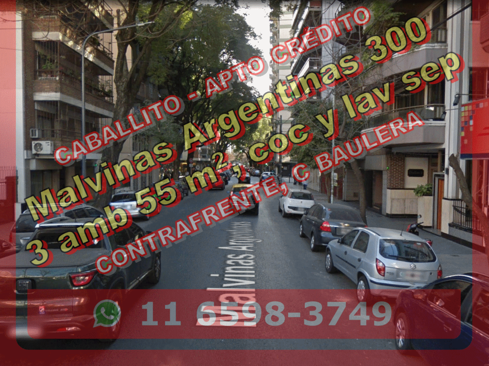 NUEVO PRECIO - Departamento en Venta en Caballito 3 ambientes 55 m2 contrafrente – Malvinas Argentinas 300