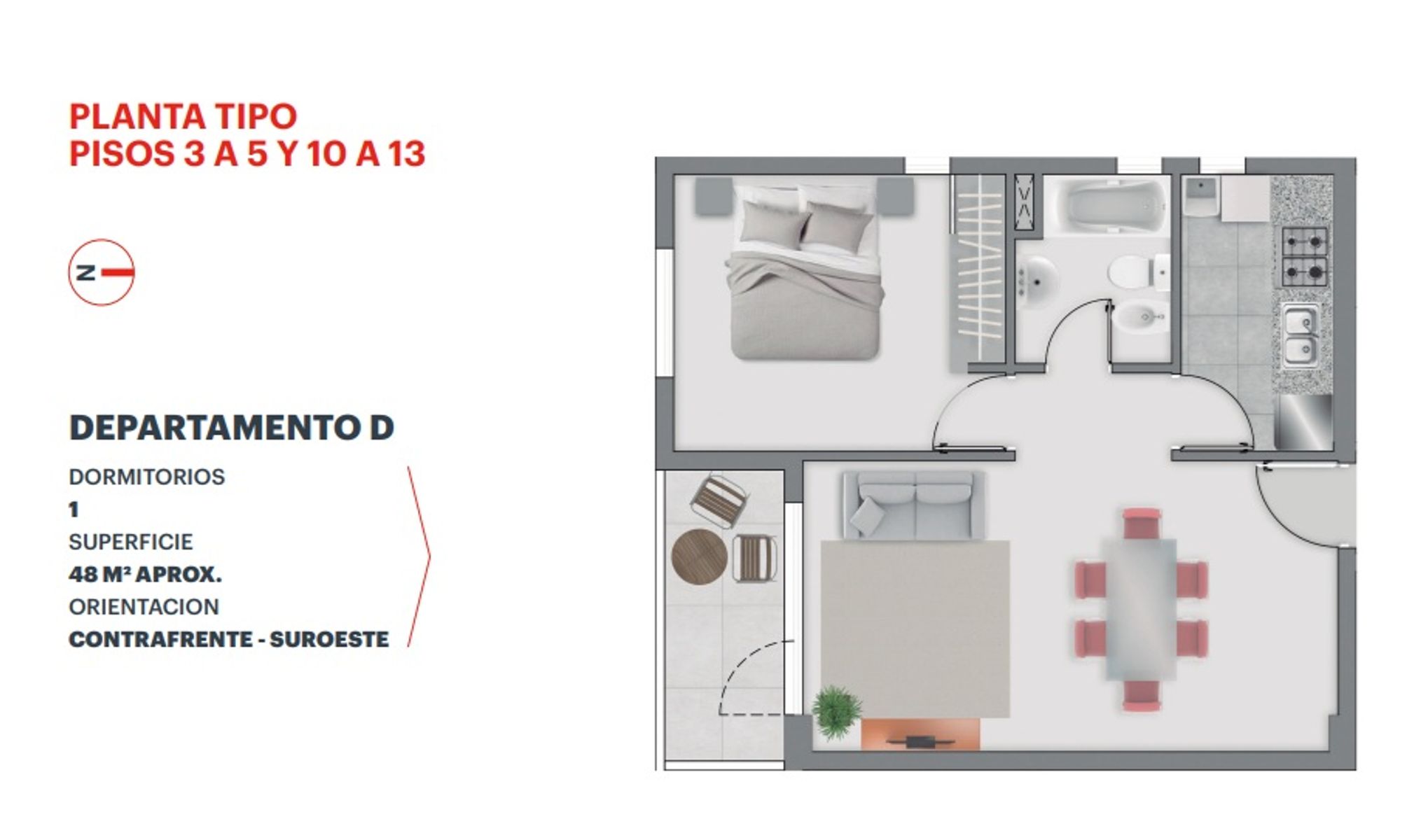 Se alquila Departamento de 1 dormitorio en TORRE MILAN (Bv. Pellegrini 2955)