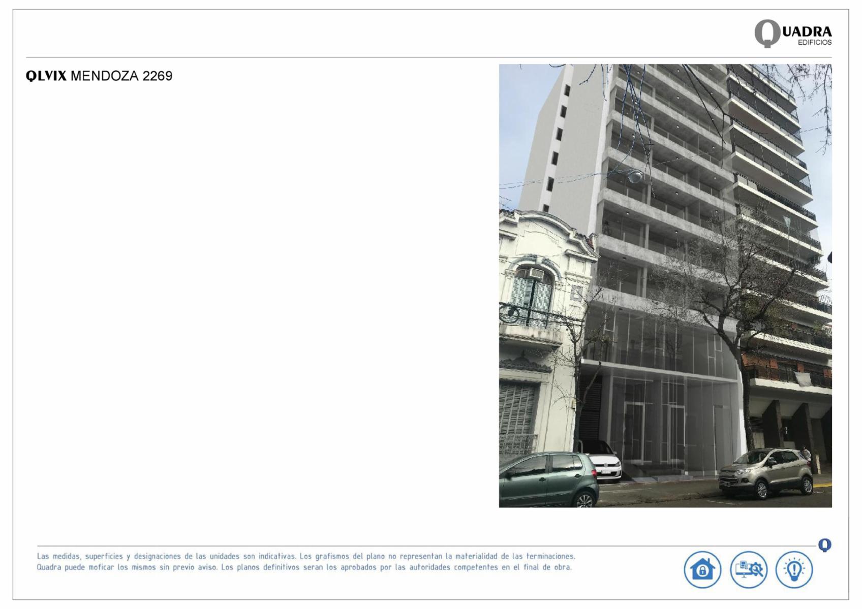 Rosario: Mendoza 2267 - Edificio Quadra LIX - Monoambientes de 39,90 m2 frente o contrafrente, Santa Fe, Argentina